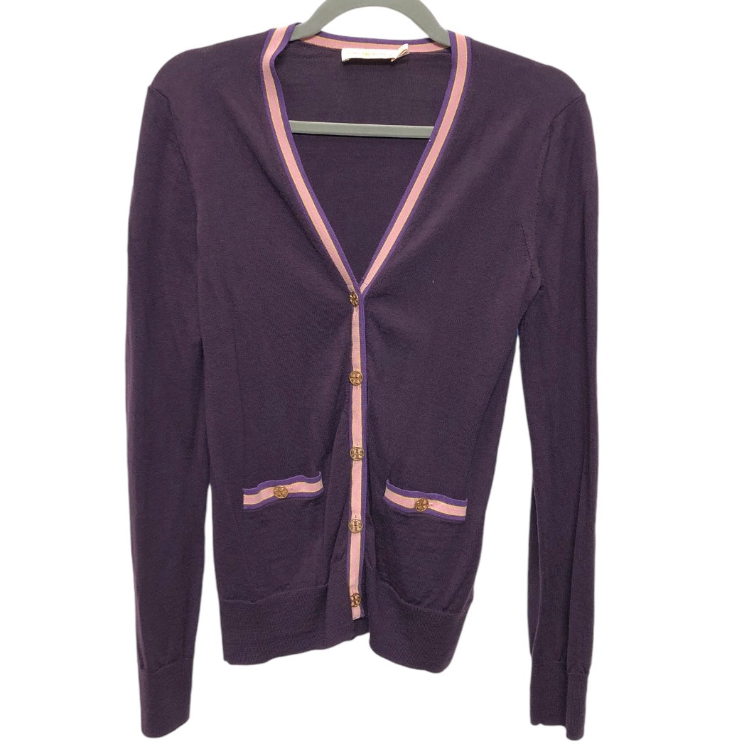 Cardigan Designer By Tory Burch In Purple, Size: S