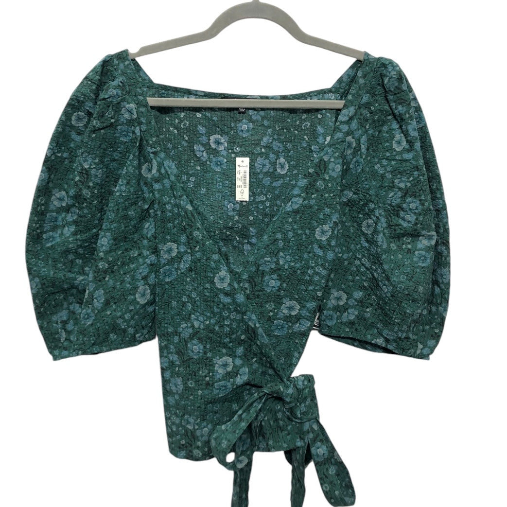 Blouse Short Sleeve By Madewell In Green, Size: L