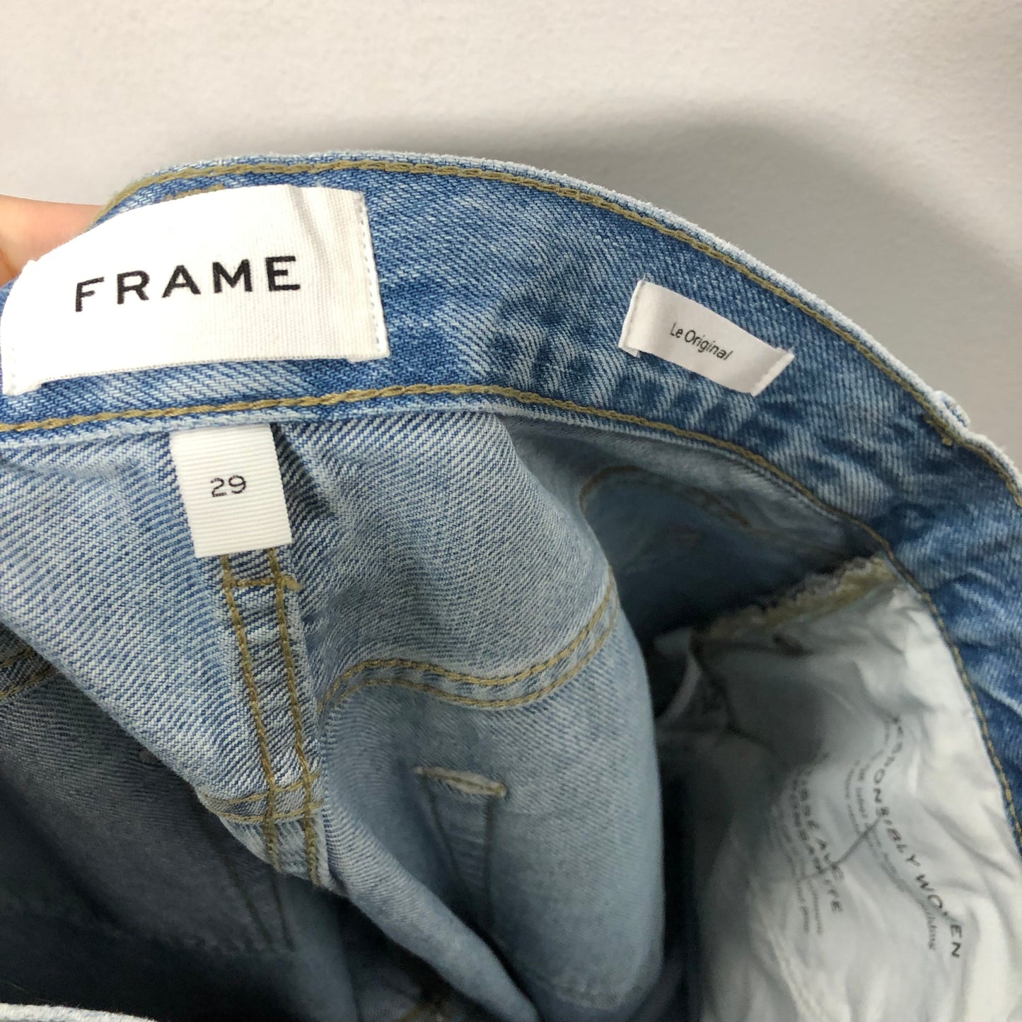 Jeans Straight By Frame In Blue Denim, Size: 8