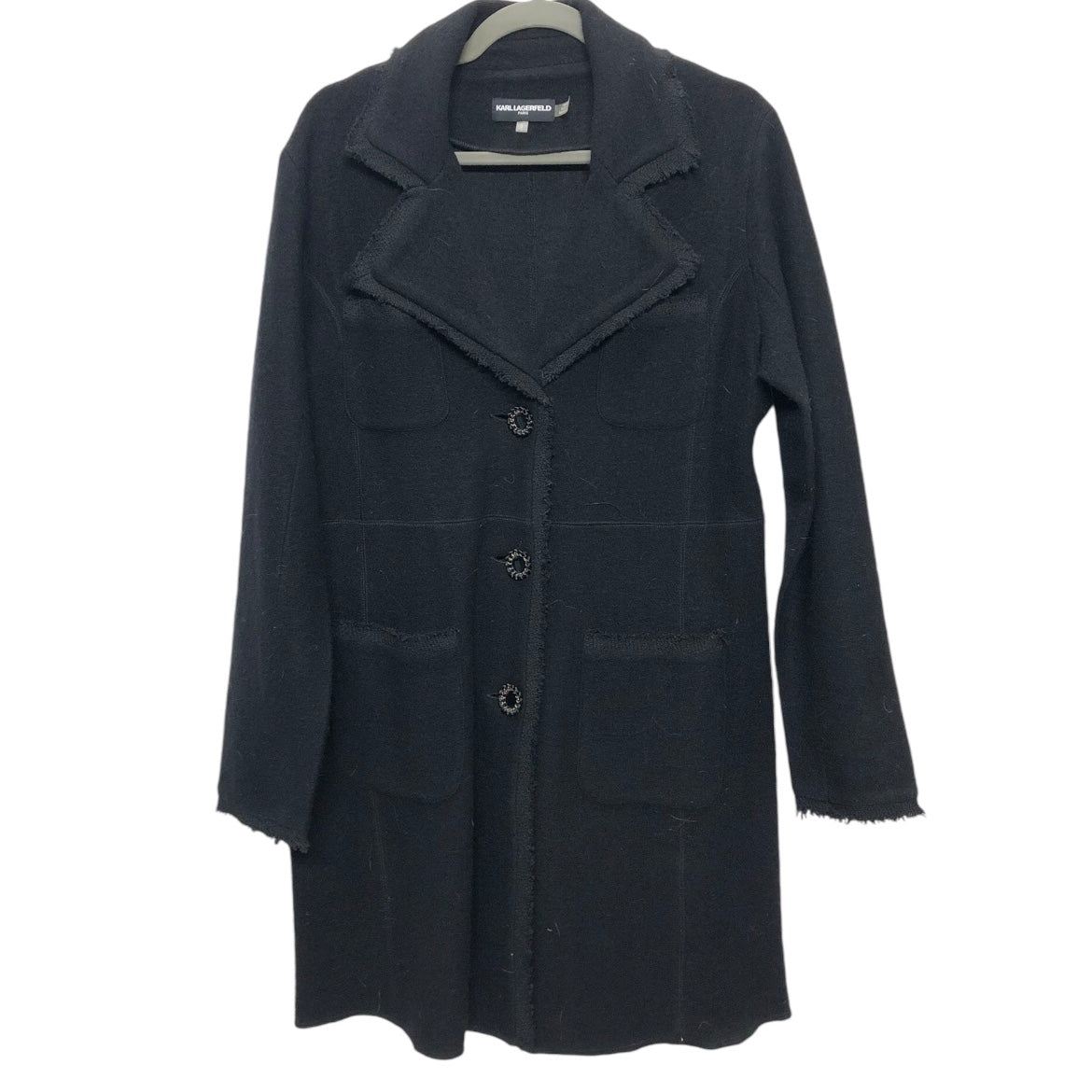 Coat Designer By Karl Lagerfeld In Black, Size: L