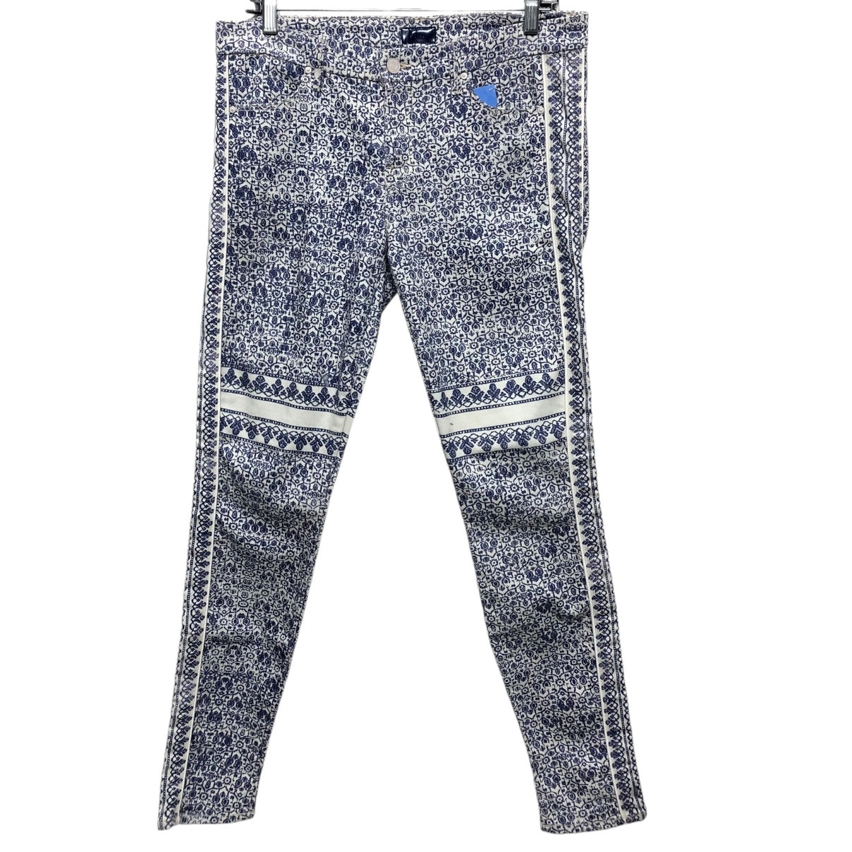 Jeans Skinny By Mother In Blue & White, Size: 8