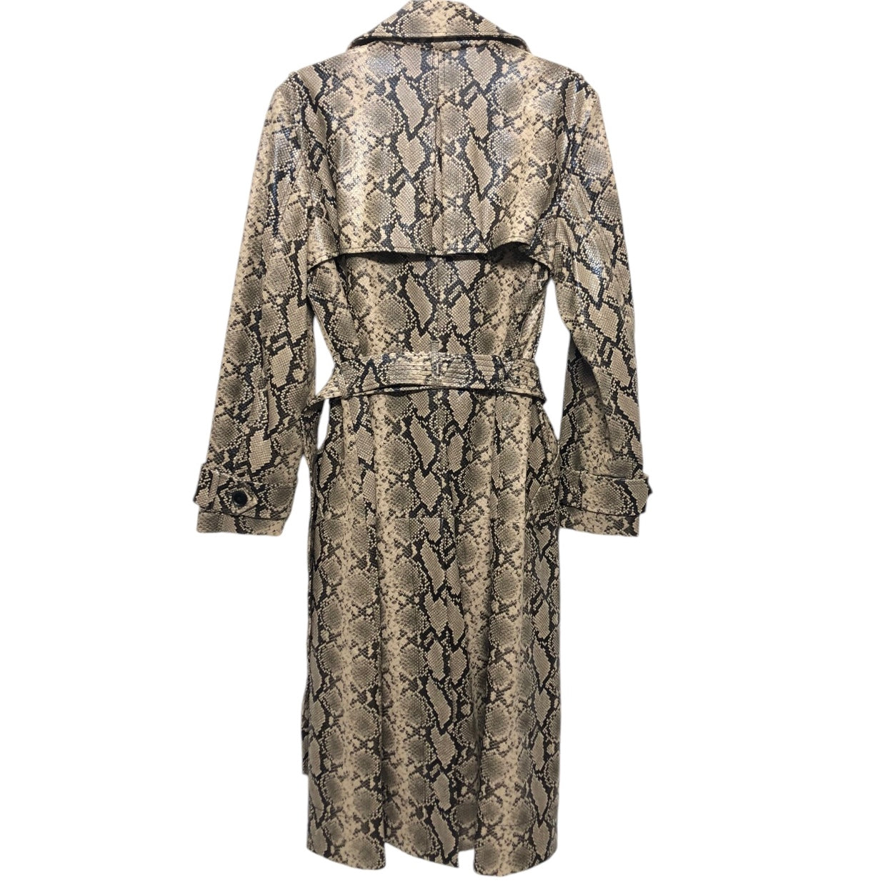 Coat Trench Coat By Bcbgmaxazria In Snakeskin Print, Size: L