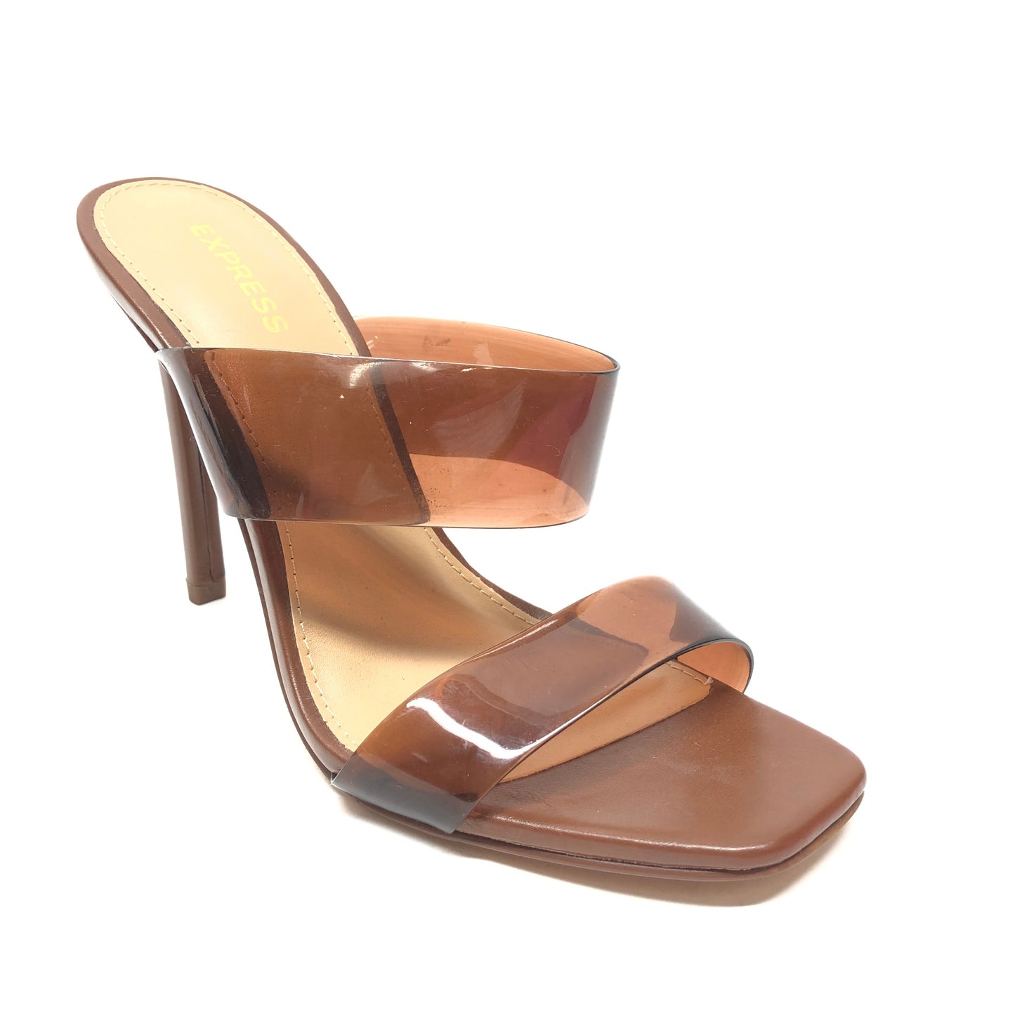 Sandals Heels Stiletto By Express In Brown, Size: 7.5