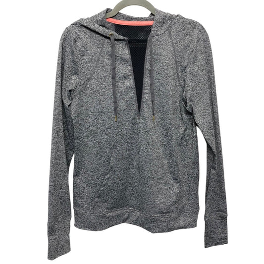 Athletic Top Long Sleeve Hoodie By C And C In Grey, Size: M