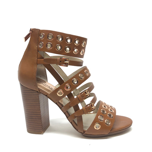 Sandals Heels Block By Michael By Michael Kors In Tan, Size: 9