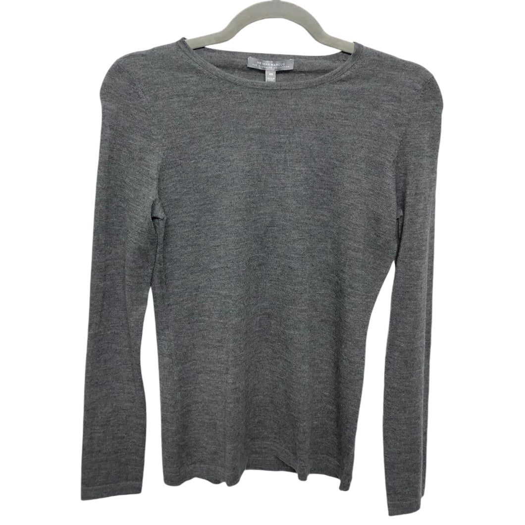 Top Long Sleeve Designer By Neiman Marcus In Grey, Size: Xs