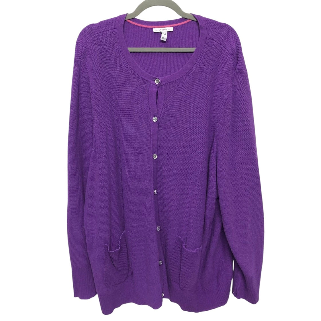 Sweater Cardigan By Isaac Mizrahi Live Qvc In Purple, Size: Xl