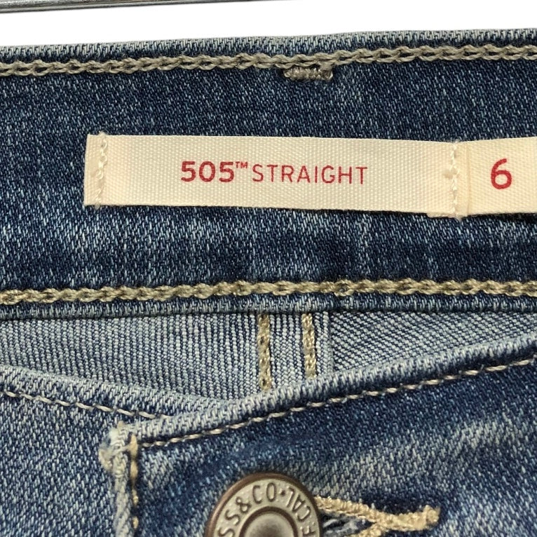 Jeans Straight By Levis In Blue Denim, Size: 6