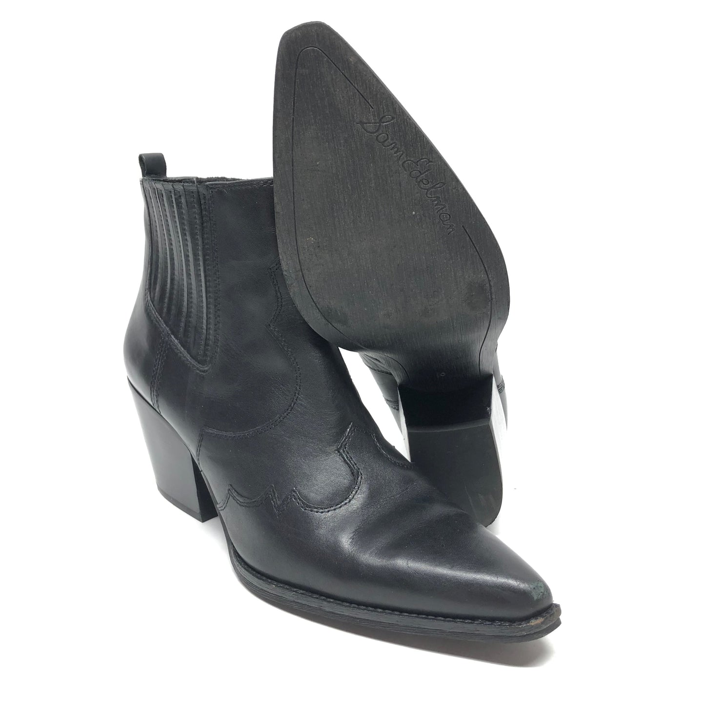 Boots Ankle Heels By Sam Edelman In Black, Size: 10