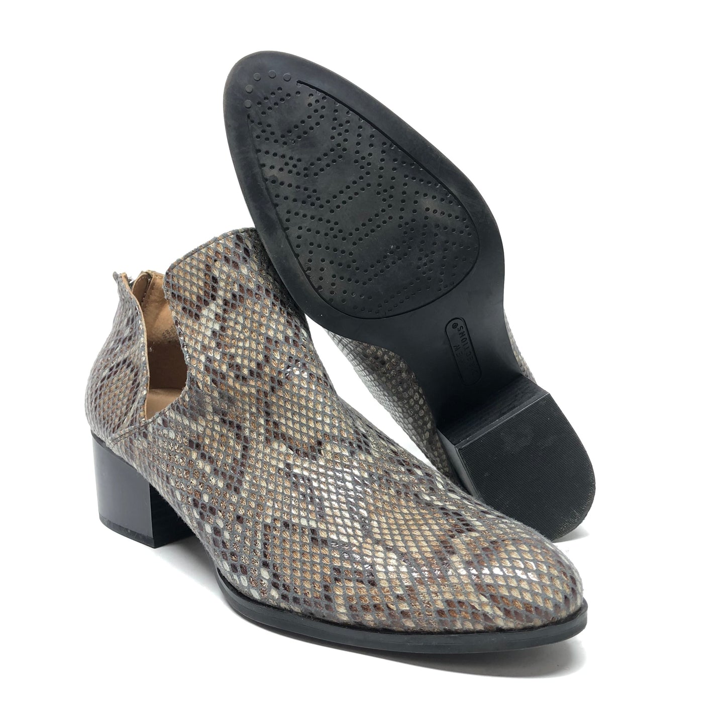 Boots Ankle Heels By New Directions In Snakeskin Print, Size: 9.5