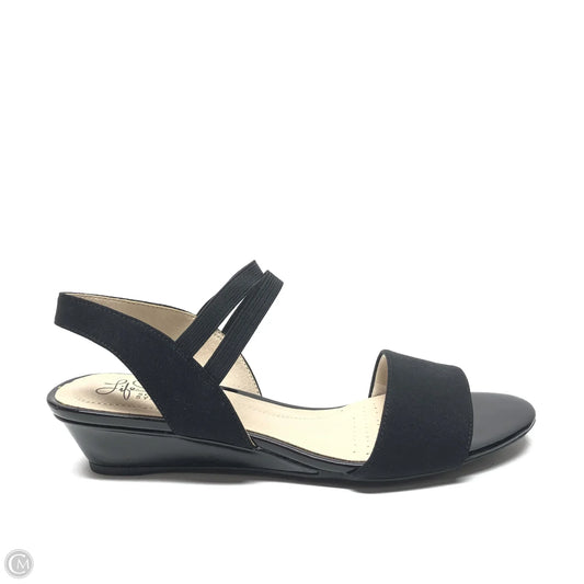 Sandals Heels Wedge By Life Stride In Black, Size: 7