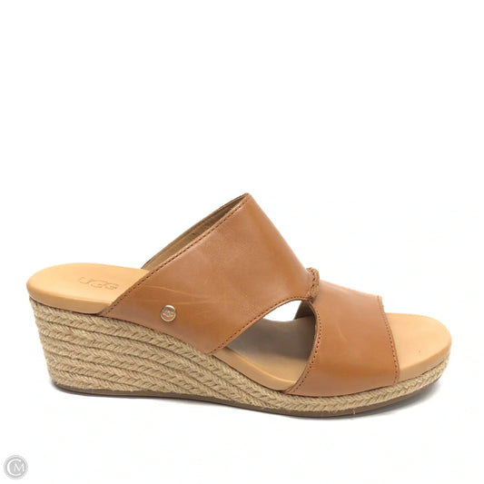 Sandals Designer By Ugg In Tan, Size: 10