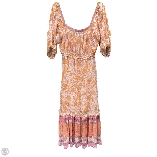 Dress Casual Maxi By Cmc In Orange & Pink, Size: L