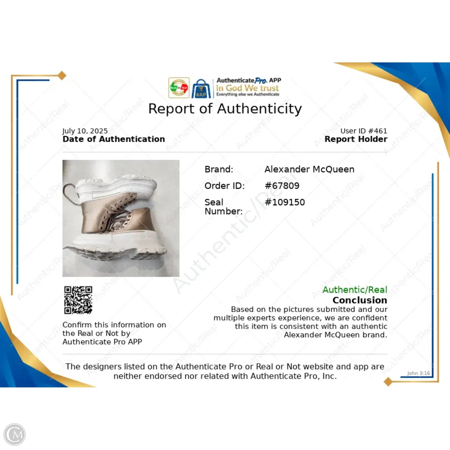 Shoes Luxury Designer By Alexander Mcqueen In Brown & White, Size: 10.5