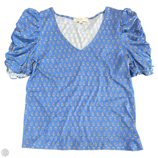 Top Short Sleeve By Loft In Blue Denim, Size: M