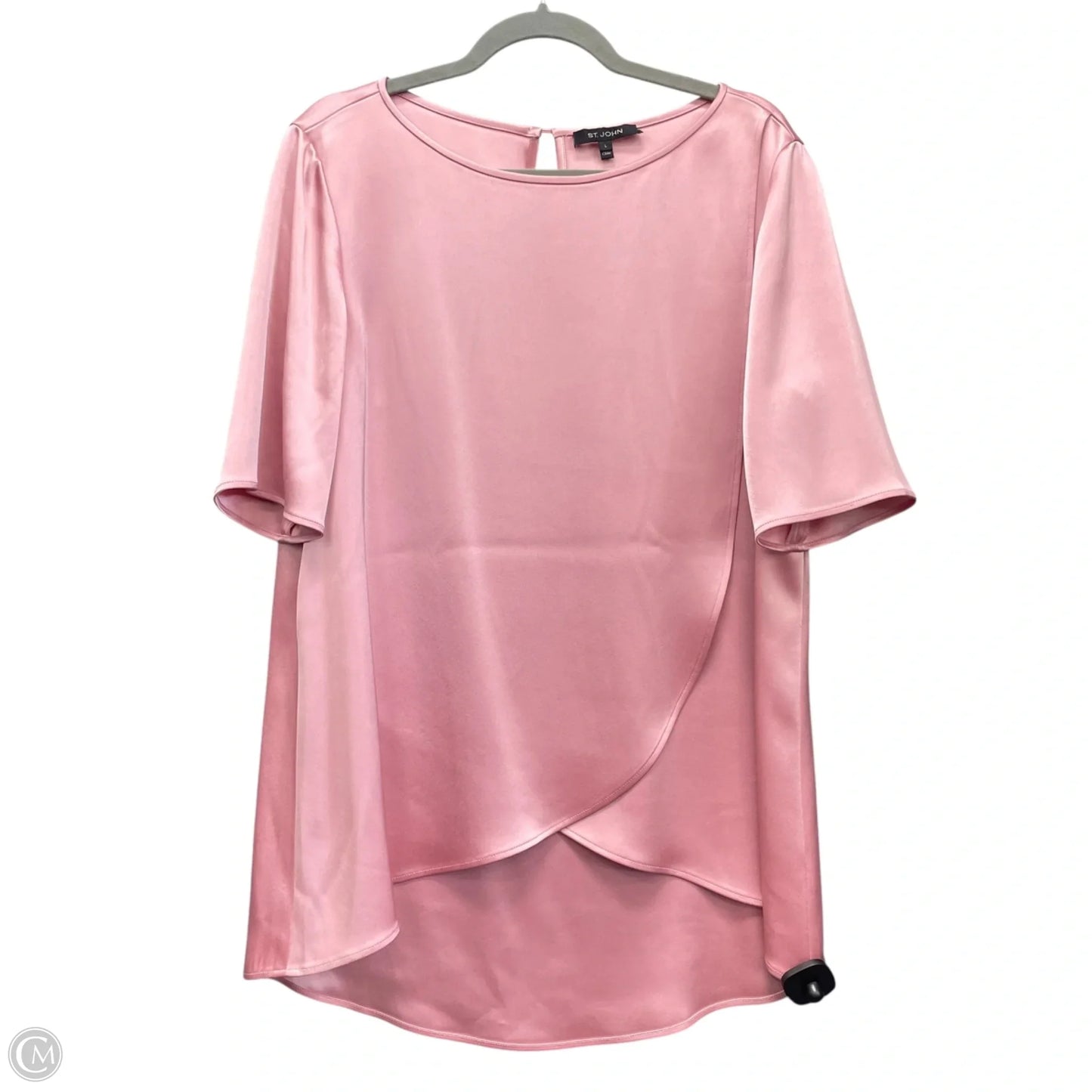 Blouse Short Sleeve By St. John In Pink, Size: L