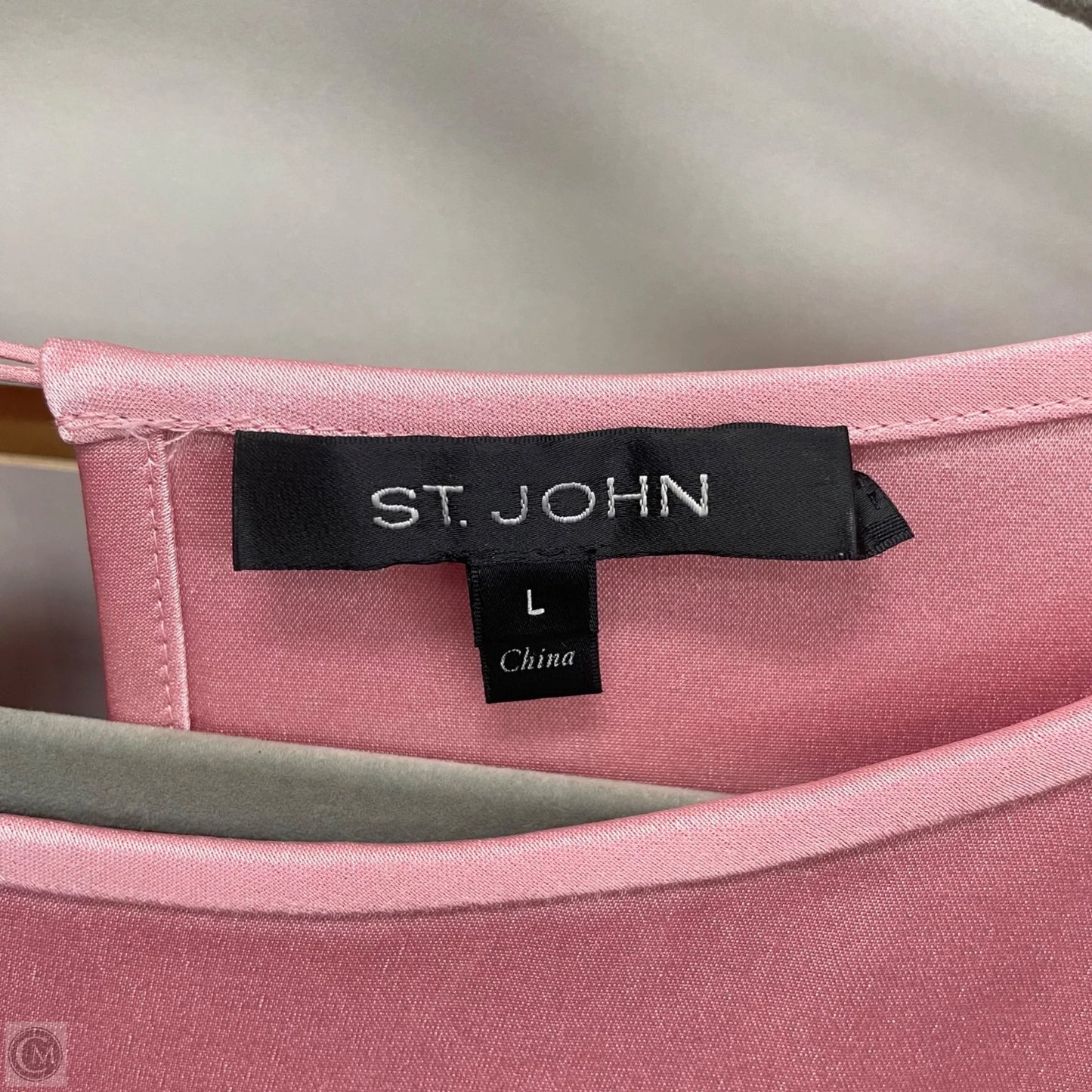 Blouse Short Sleeve By St. John In Pink, Size: L
