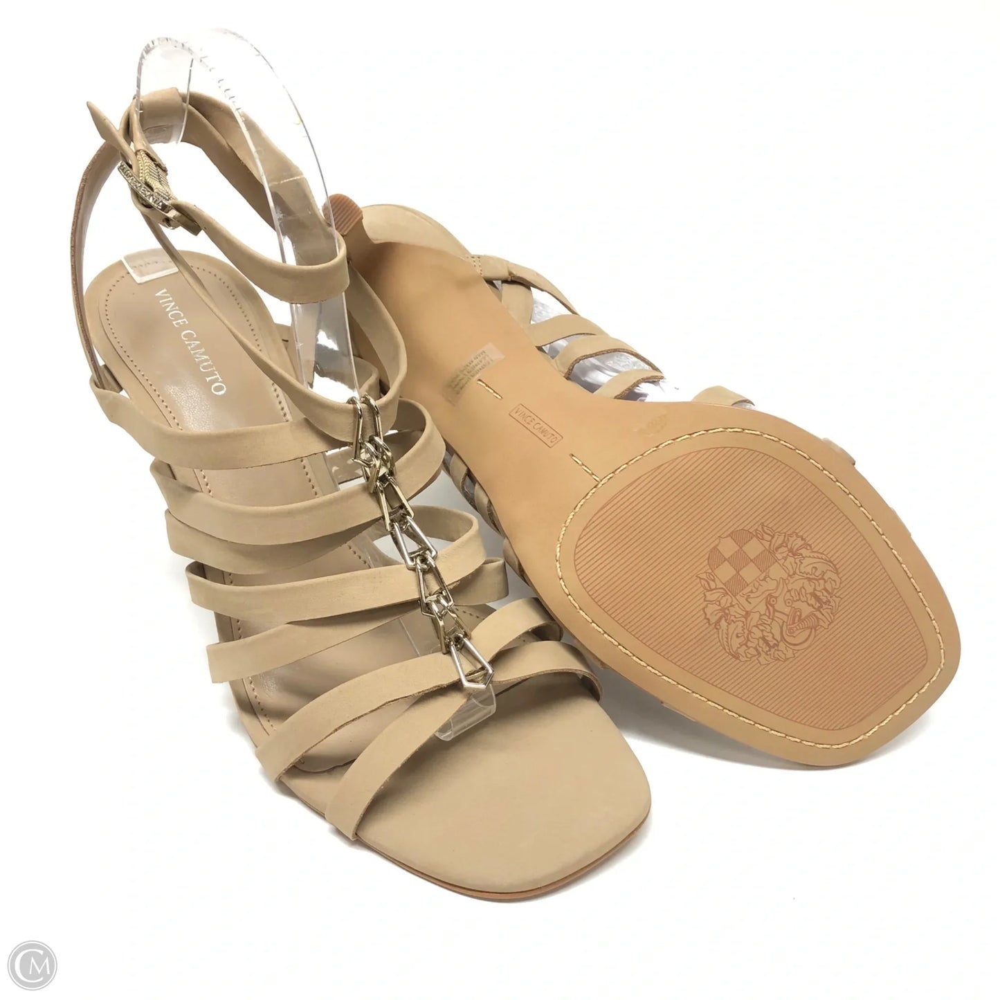 Sandals Heels Stiletto By Vince Camuto In Beige, Size: 11