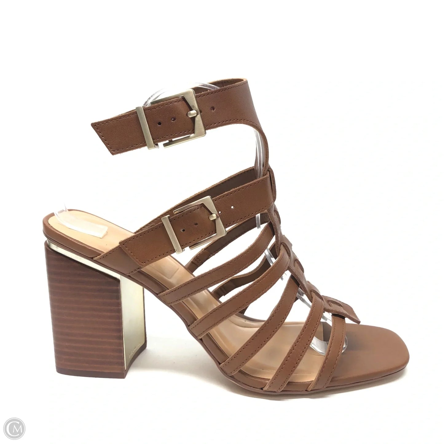 Sandals Heels Block By Vince Camuto In Brown, Size: 11