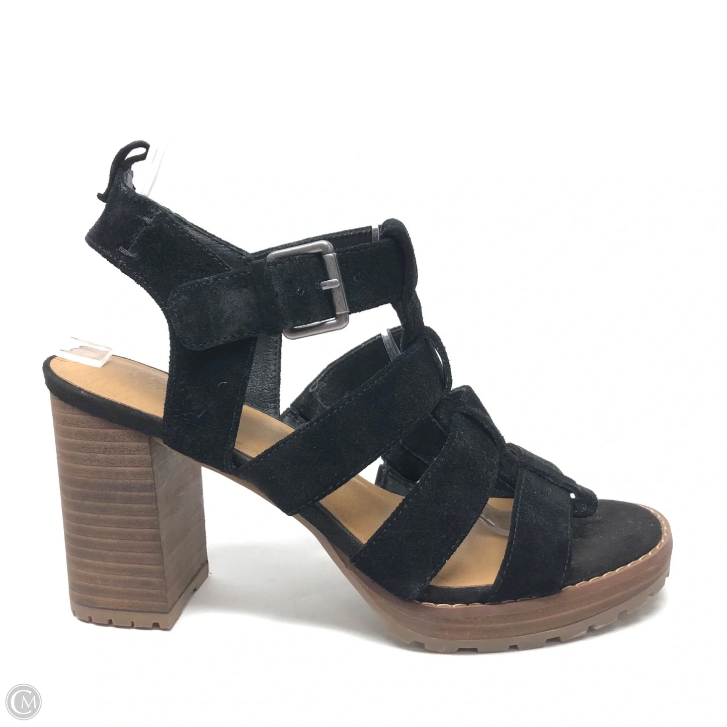 Sandals Heels Block By Crown Vintage In Black, Size: 8.5