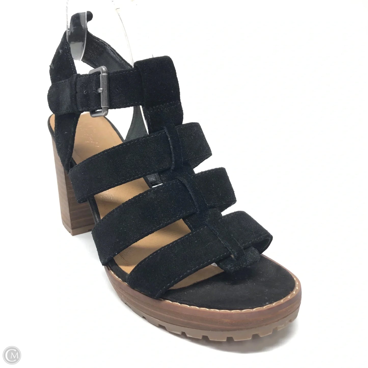 Sandals Heels Block By Crown Vintage In Black, Size: 8.5