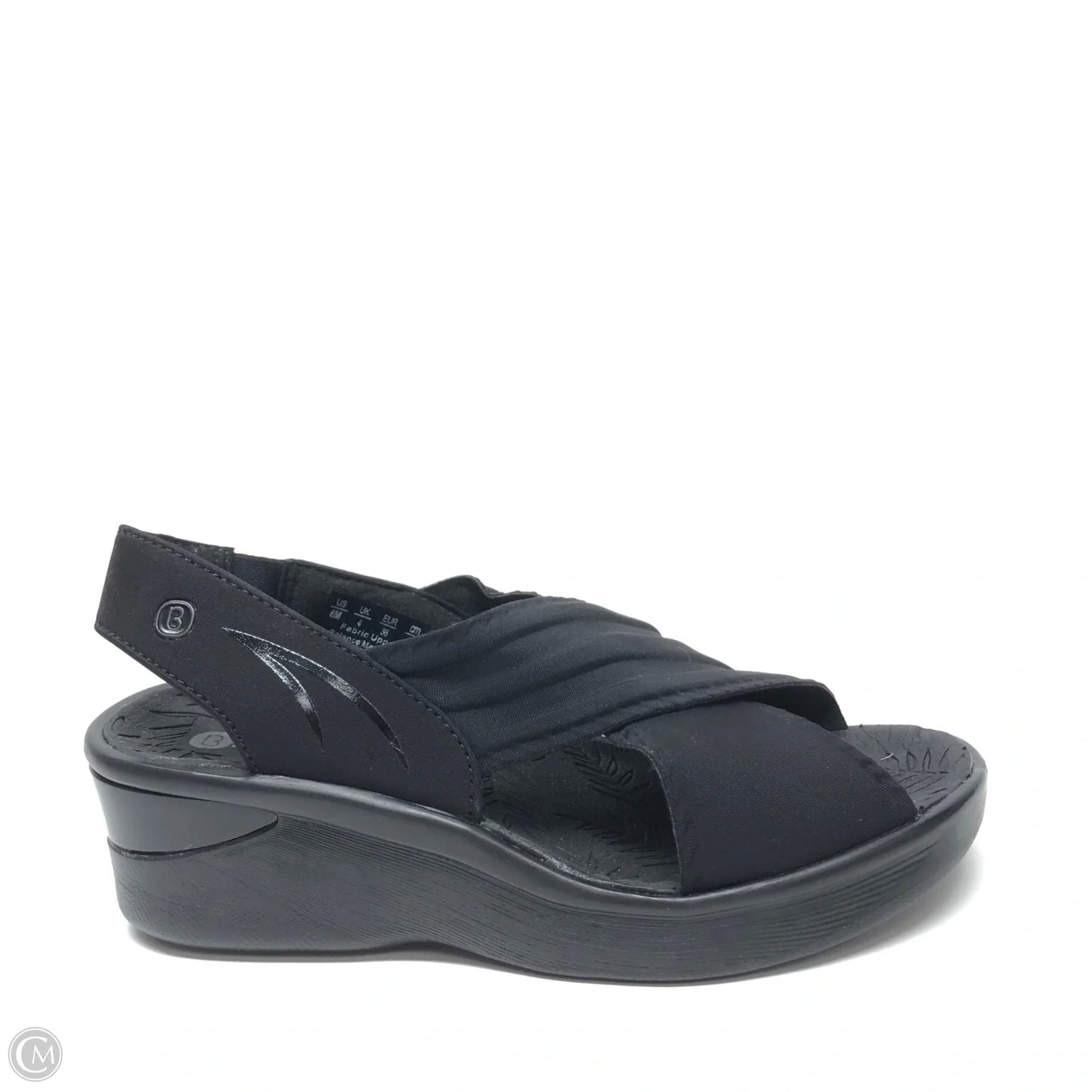 Sandals Heels Wedge By Bzees In Black, Size: 6