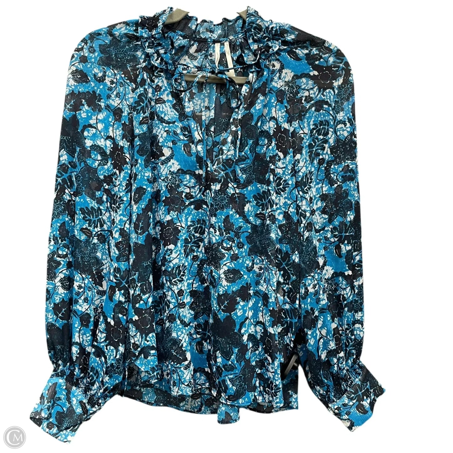 Blouse Long Sleeve By Anthropologie In Blue, Size: Xs