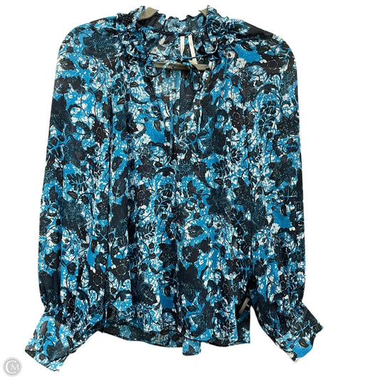 Blouse Long Sleeve By Anthropologie In Blue, Size: Xs