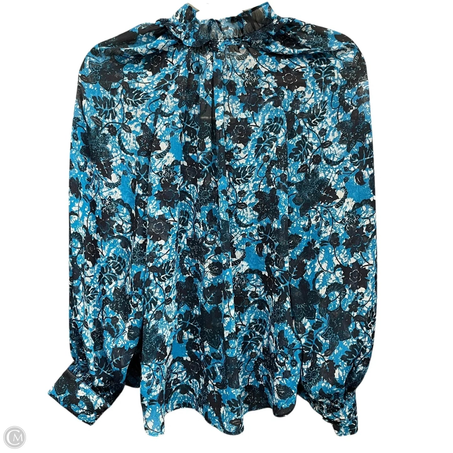 Blouse Long Sleeve By Anthropologie In Blue, Size: Xs