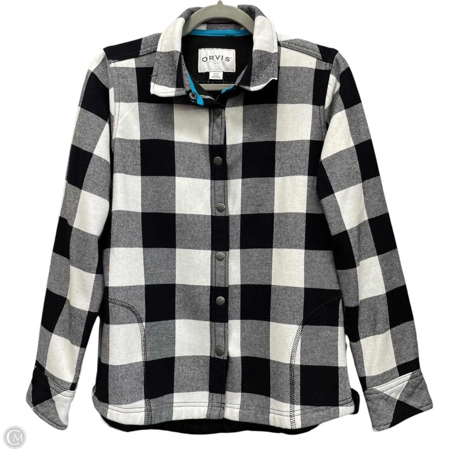 Jacket Shirt By Orvis In Black & White, Size: M