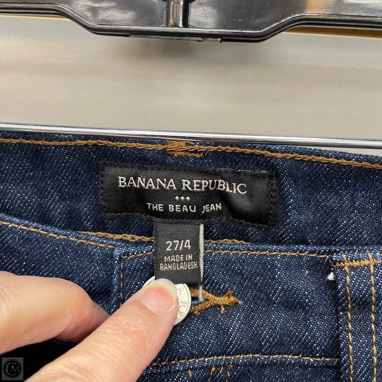 Jeans Straight By Banana Republic In Blue Denim, Size: 4