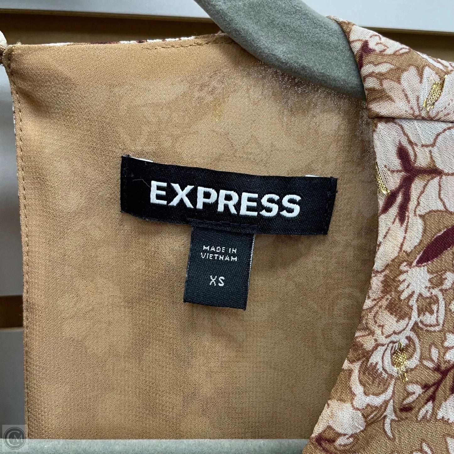 Blouse Long Sleeve By Express In Tan, Size: Xs