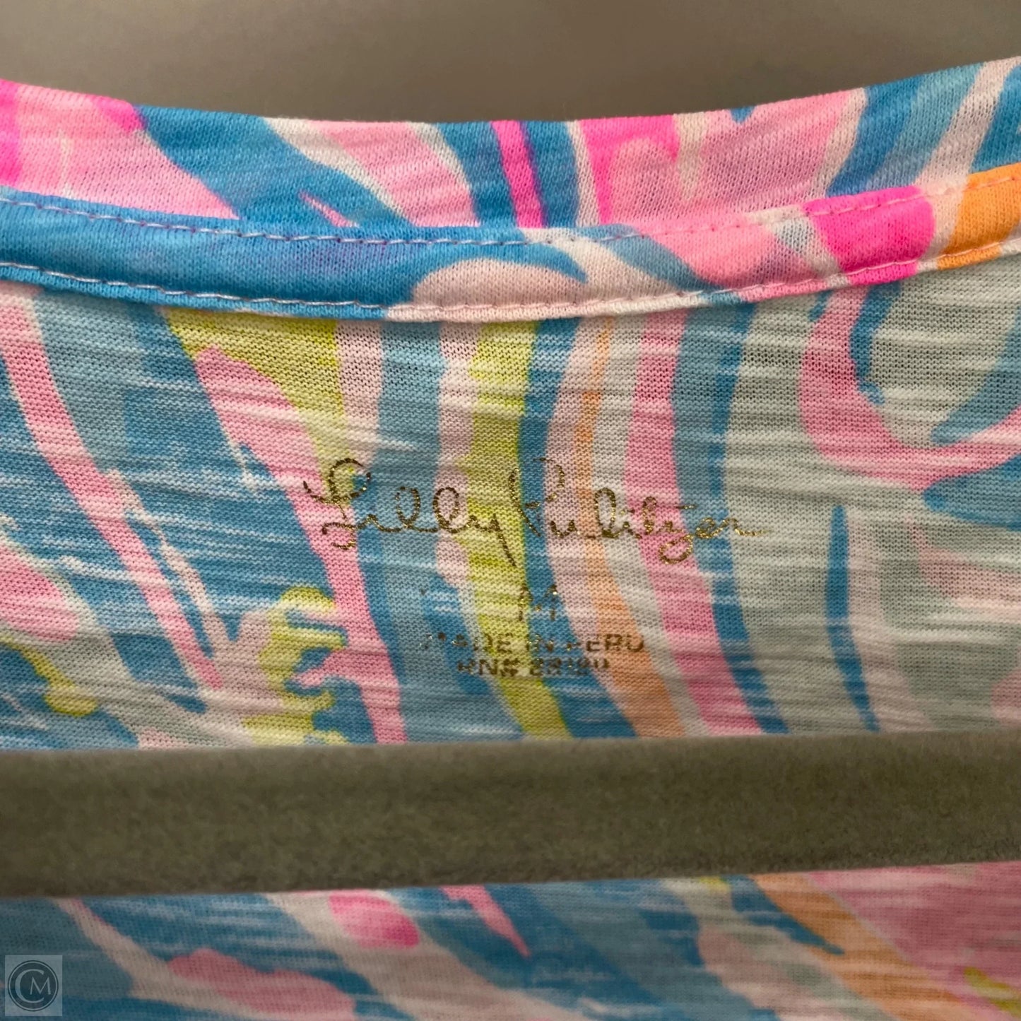 Top Short Sleeve Designer By Lilly Pulitzer In Multi-colored, Size: M