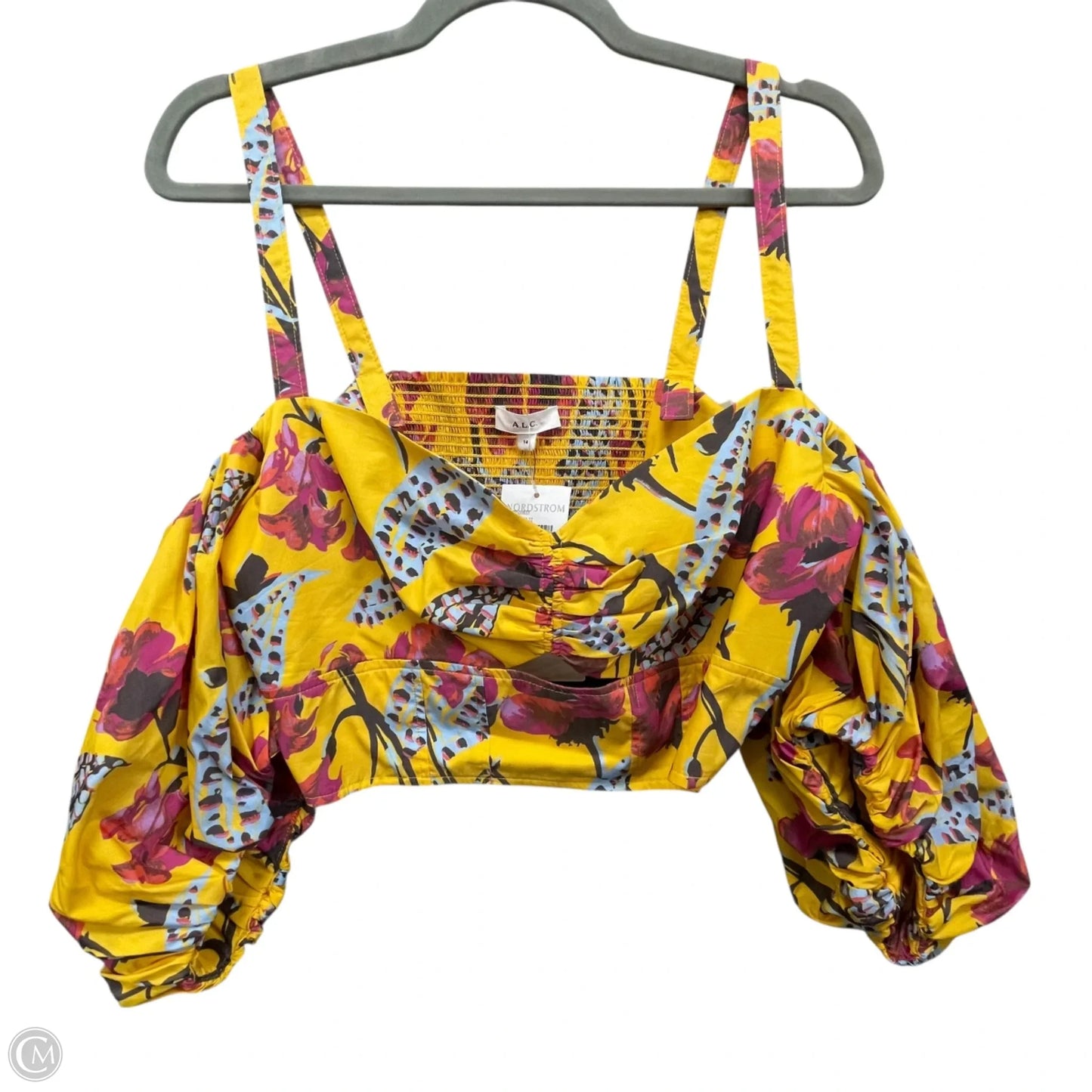 Blouse Short Sleeve By Alc In Yellow, Size: 14