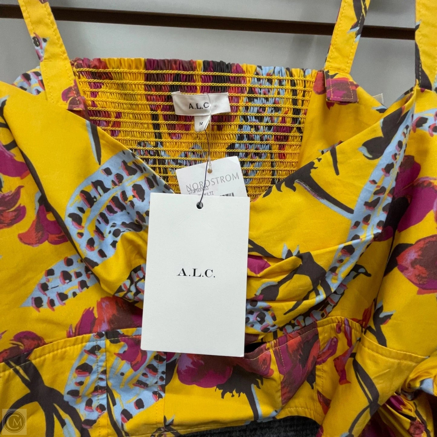 Blouse Short Sleeve By Alc In Yellow, Size: 14