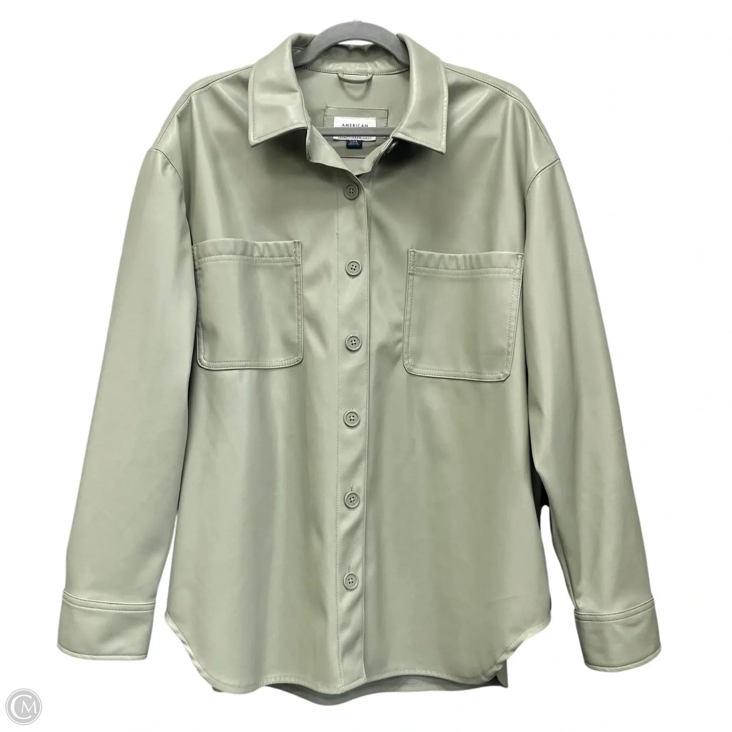 Jacket Shirt By American Eagle In Green, Size: L