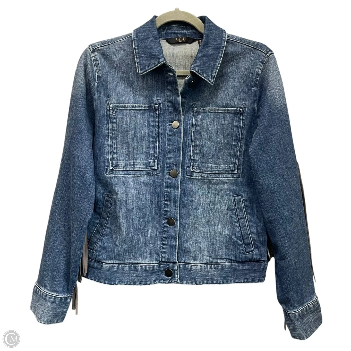 Jacket Denim By Cmc In Blue & Grey, Size: 2