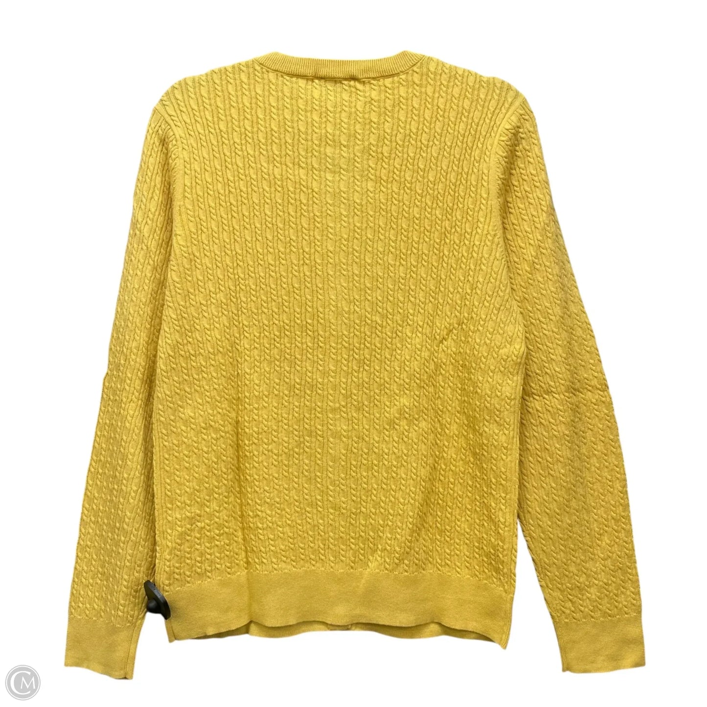 Sweater Cardigan By Talbots In Yellow, Size: L