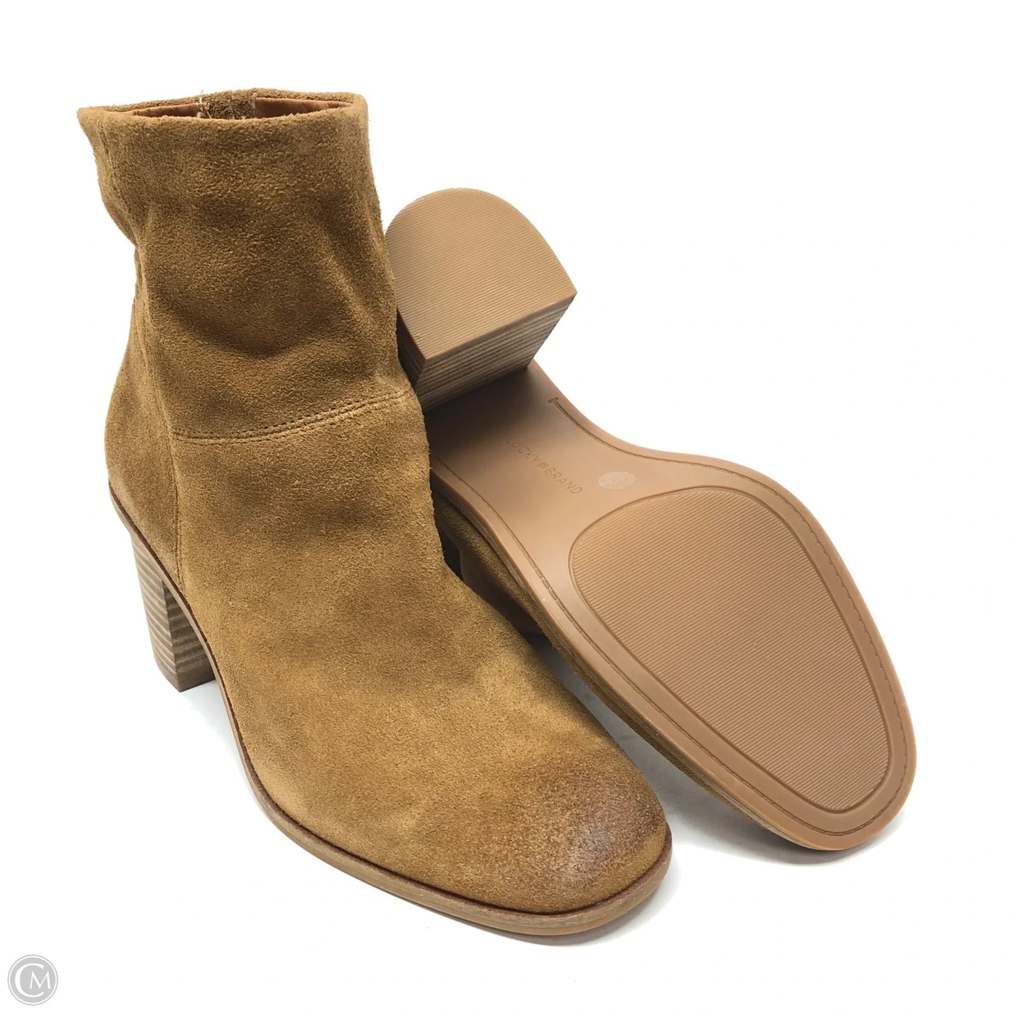 Boots Ankle Heels By Lucky Brand In Tan, Size: 9.5