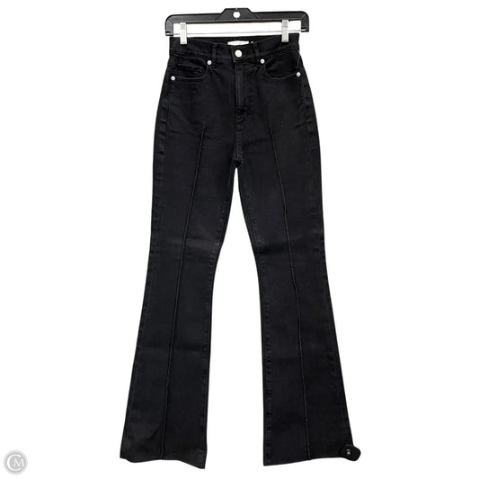 Jeans Flared By Loft In Black Denim, Size: 0