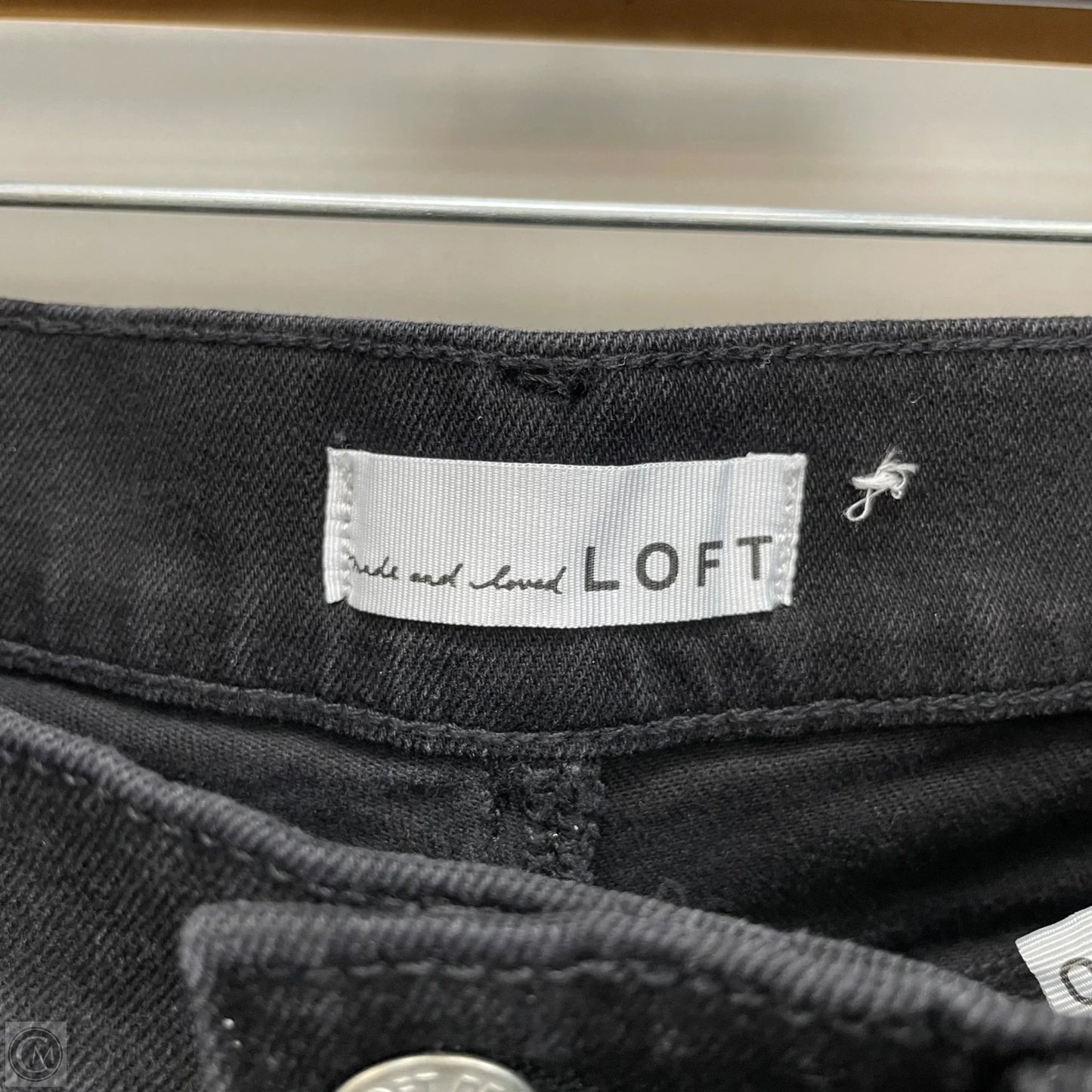 Jeans Flared By Loft In Black Denim, Size: 0