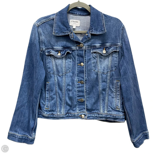 Jacket Denim By Frame In Blue Denim, Size: L