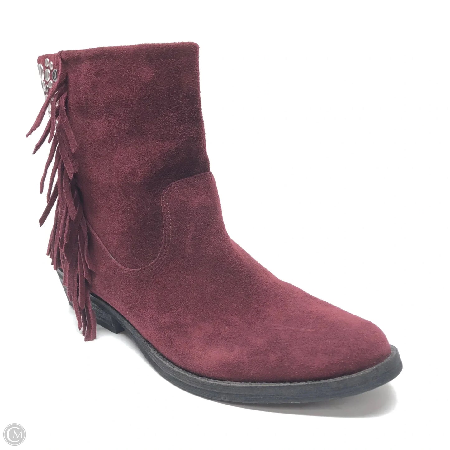 Boots Ankle Heels By Reba In Maroon, Size: 9.5