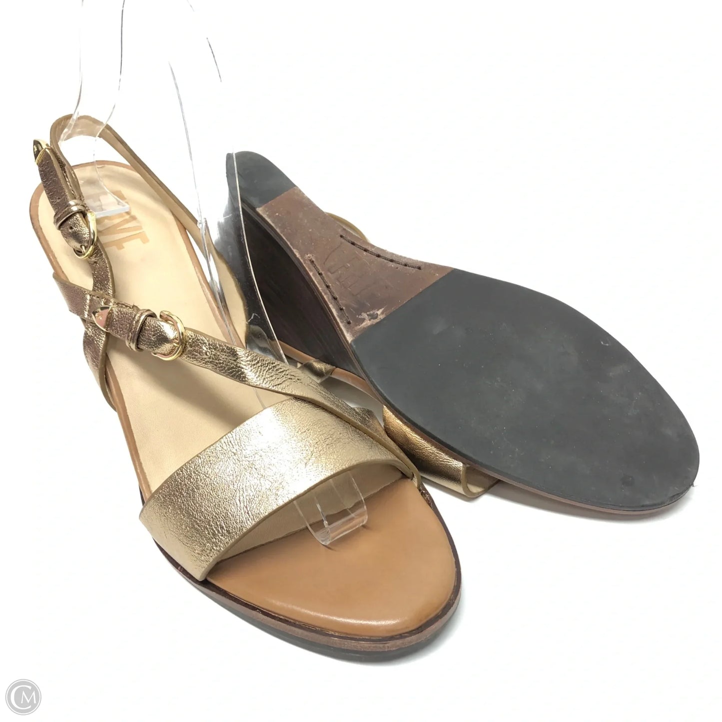 Sandals Designer By Frye In Gold, Size: 10