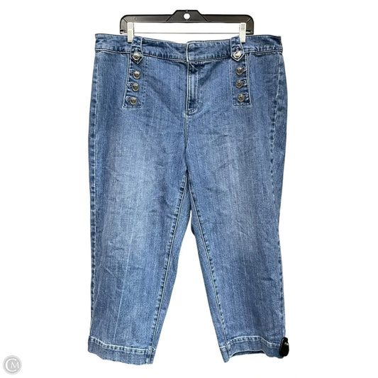 Jeans Straight By Talbots In Blue Denim, Size: 18
