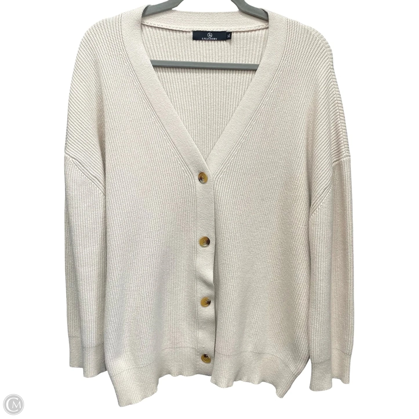 Sweater Cardigan By Lillusory In Beige, Size: Xl