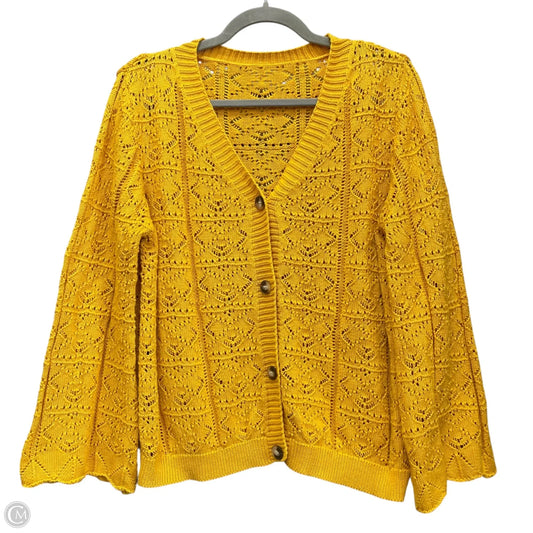 Sweater Cardigan By Clothes Mentor In Yellow, Size: 2x