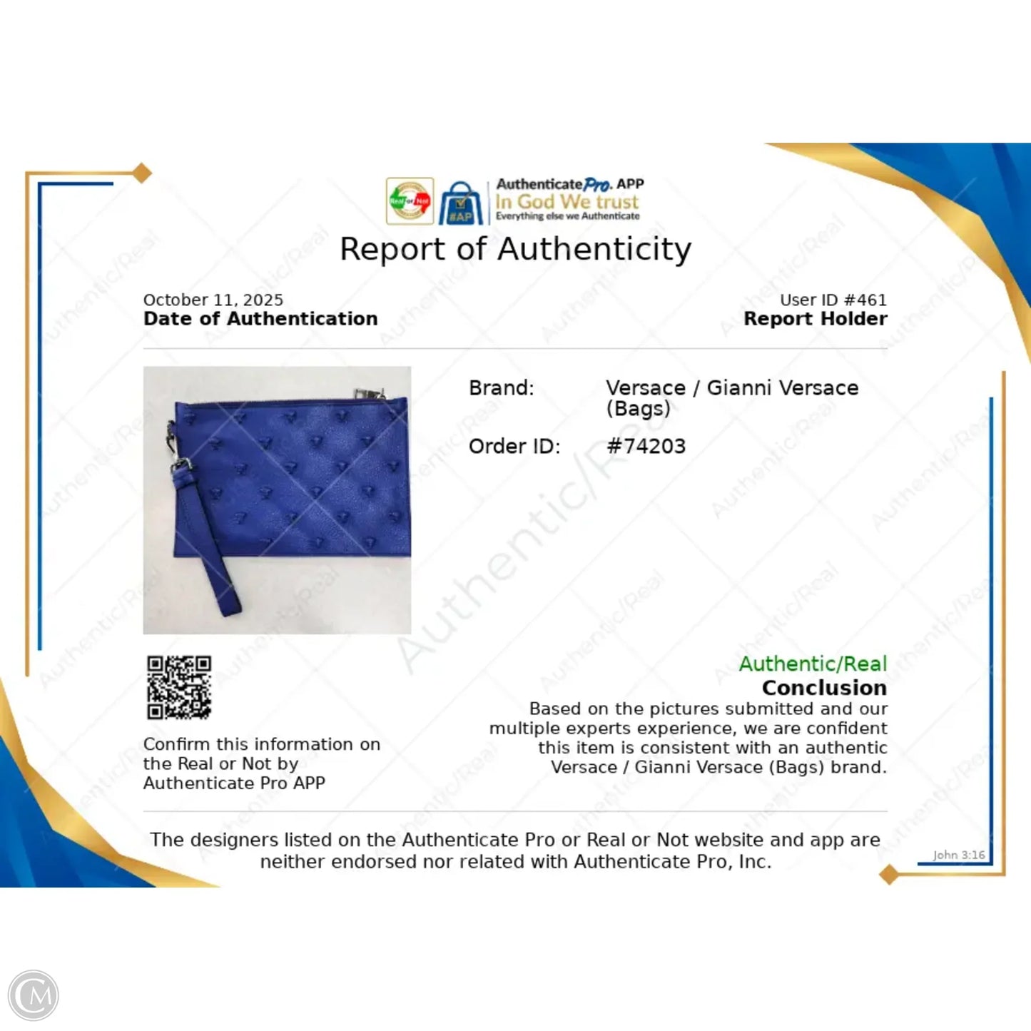 Wristlet Luxury Designer By Versace, Size: Large