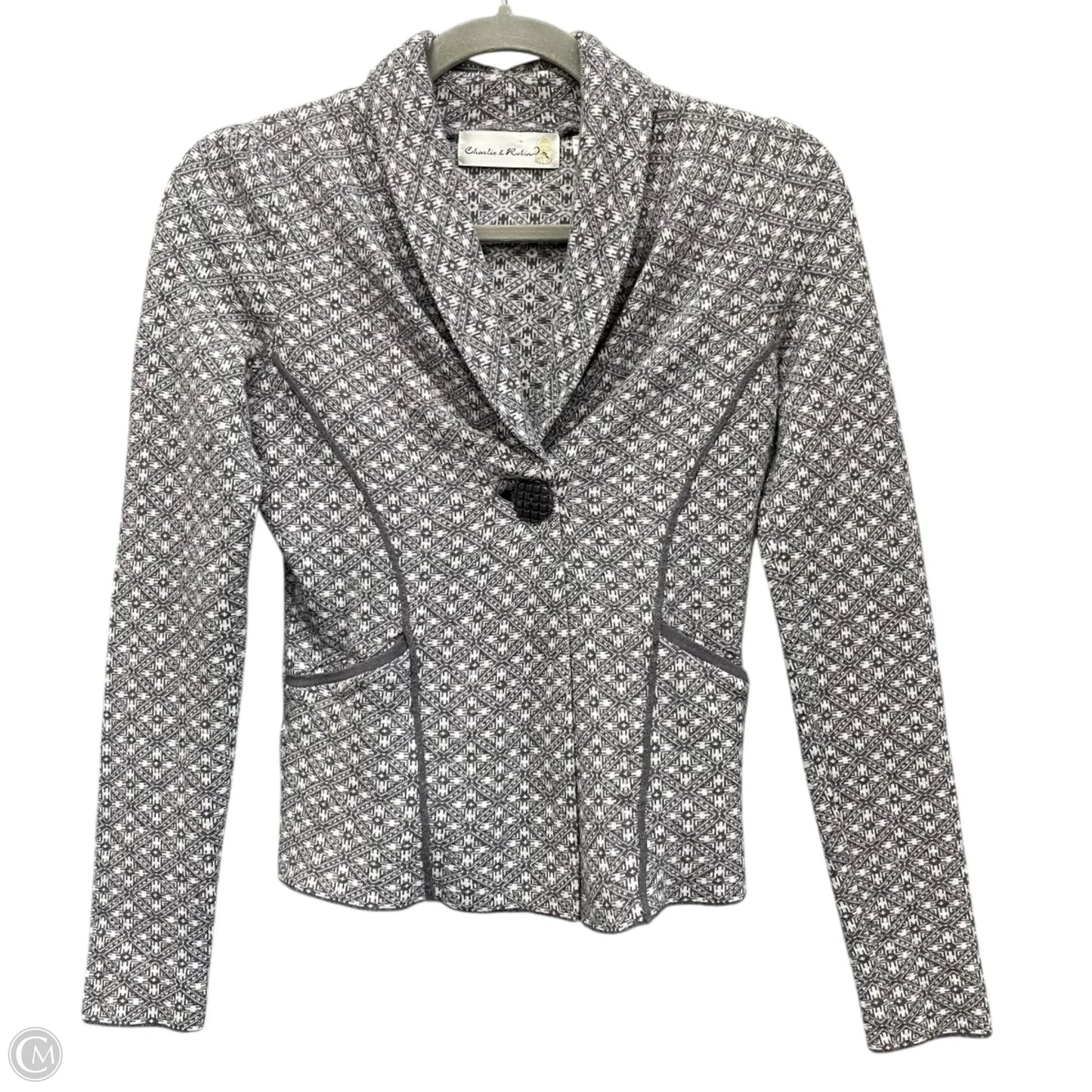 Blazer By Anthropologie In Grey & White, Size: S