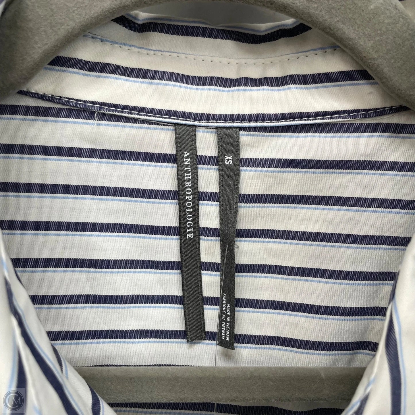 Tunic Long Sleeve By Anthropologie In Blue & White, Size: Xs